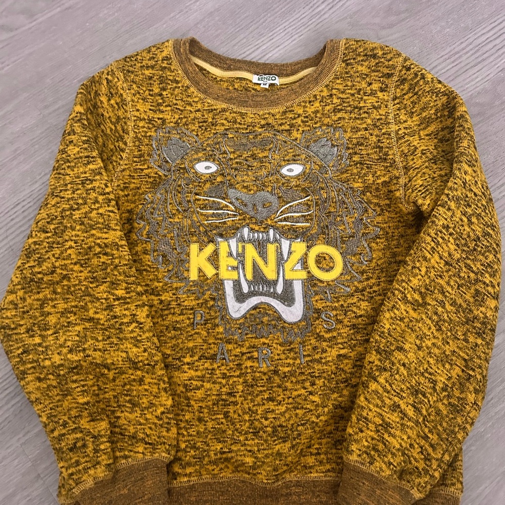 Kenzo Yellow and Brown Tiger Sweater